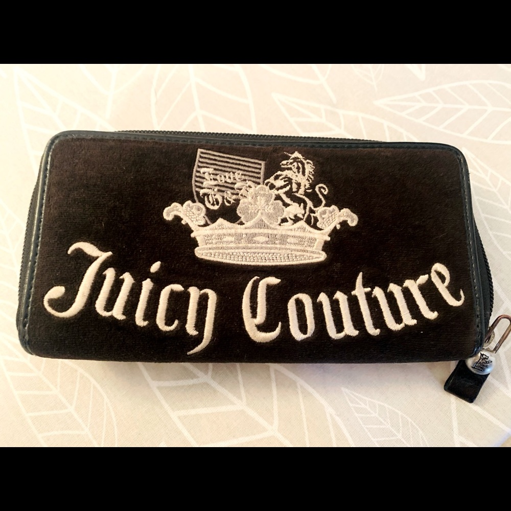 Juicy Couture plush checkbook wallet